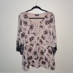 Astr Babydoll Dress w/ lace trim